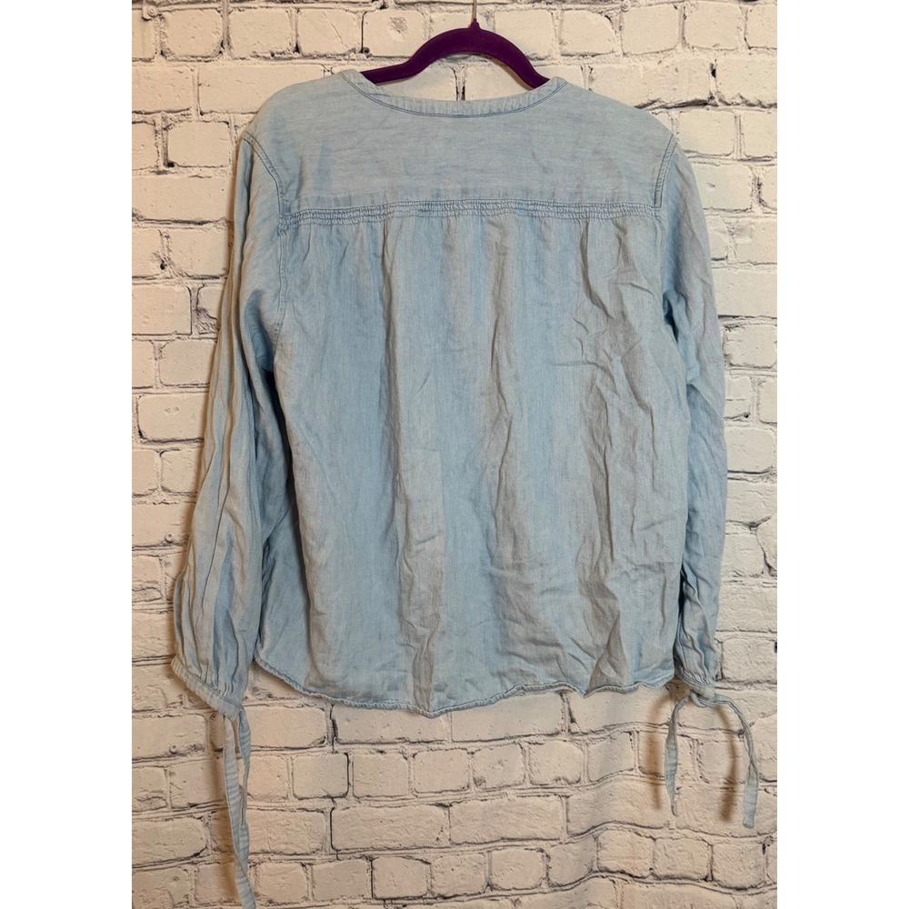 OLD NAVY Womens‎ Chambray Light Blue Long Sleeve Tunic Shirt Top Size L - Picture 2 of 4
